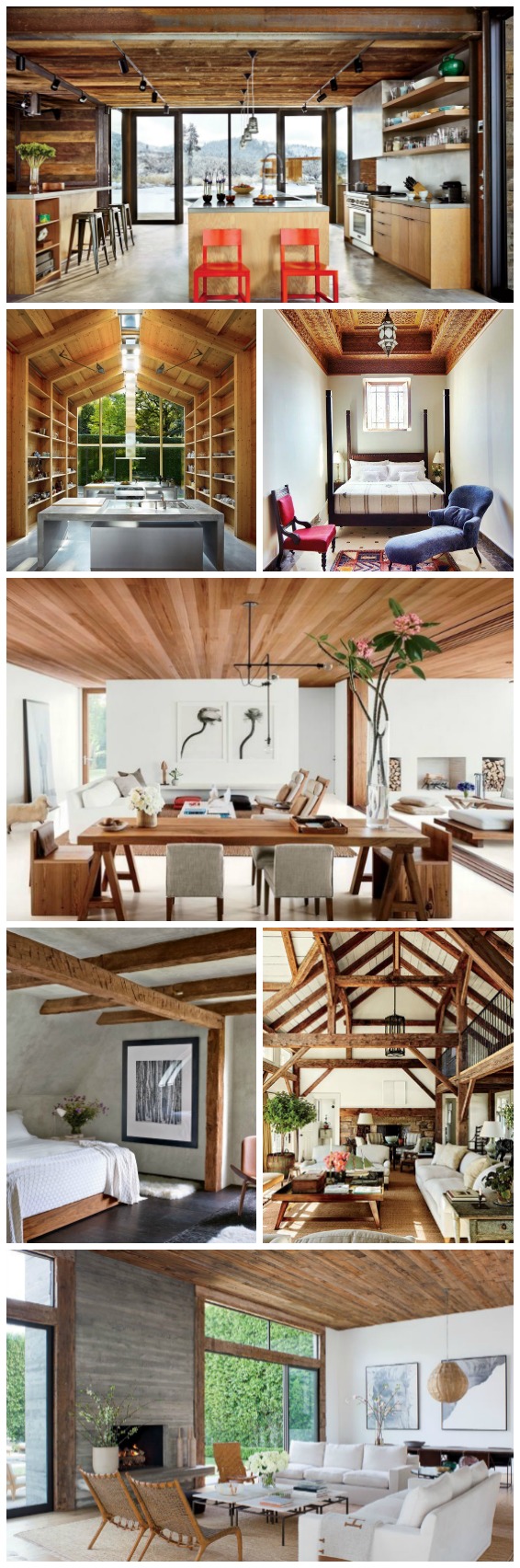 Usando madeira no teto