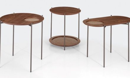ACERVO: Poltrona, banco e mesas laterais da Colecão Donatela – design Fabricio Roncca